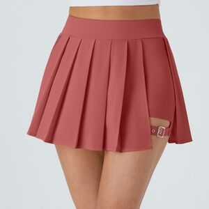 Halara Breezeful High Waisted Pleated 2-in-1 Side Pocket Adj Buckle Leg Skirt